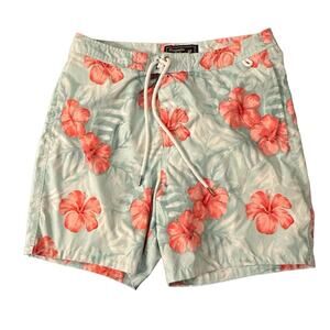 Abercrombie & Fitch Swim Trunks SIZE 32 Stretch Tropical Hawaiian Flowers Floral